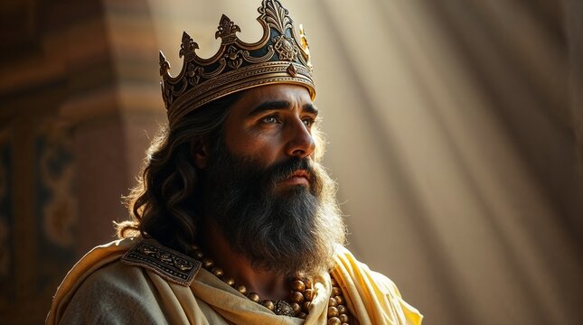 King Ahasuerus character in Purim celebration