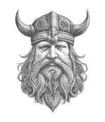 A viking king with his crown on his head