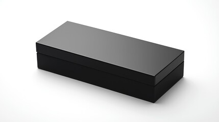 Sleek Black Box: Product Packaging Mockup - Minimalist Design
