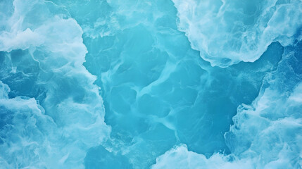 Obraz premium Aerial view of turquoise ocean waves, textured water surface, background of clear blue sea, ideal for travel or nature websites.