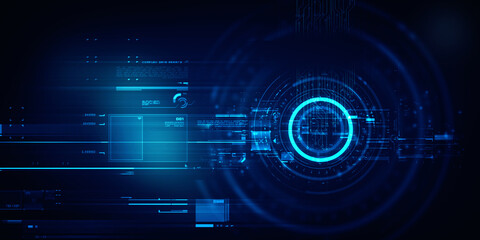 2d illustration Abstract futuristic electronic circuit technology background
