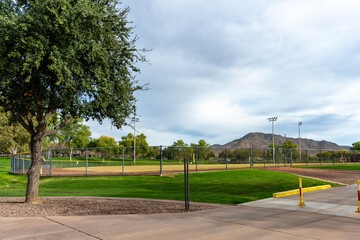 A baseball field in an Arizona park