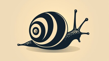 Hypnotic Snail: A Whimsical Black and White Illustration