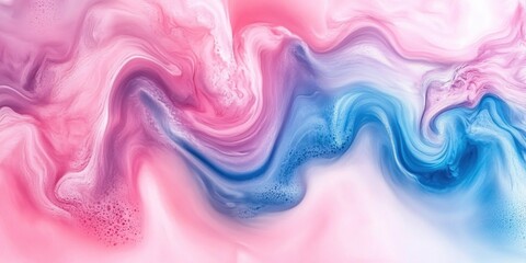 Fluid Abstract Background with Soft Pink, Blue and White Swirls for Creative Projects