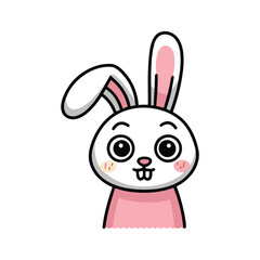 Cute bunny cartoon, white background, digital art, kids