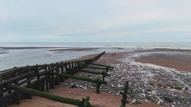 Aerial Shot of Beach Groynes