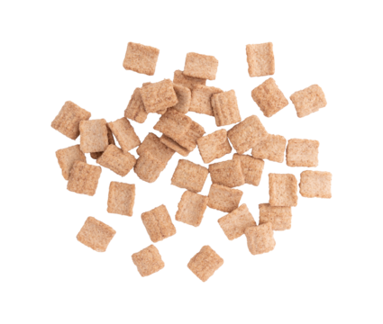 pile of crunchy granola, cinnamon toast crunch isolated on white background