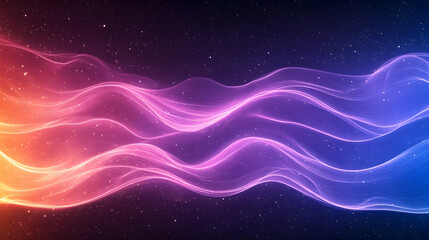 Fototapeta premium Colorful energy waves flowing in space, cosmic background, abstract art for website design.