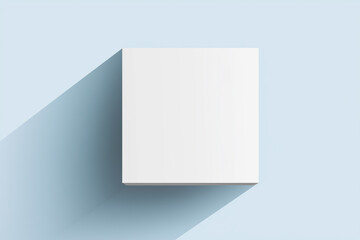Fototapeta premium A white square with a thin shadow at the bottom, vector illustration, simple shapes, flat design.