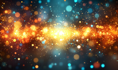 Fototapeta premium Abstract sparkling background with warm and cool color bokeh lights, perfect for festive designs or celebratory projects.