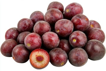 Obraz premium Pile of Fresh Ripe Red Plums