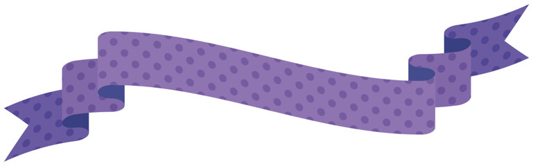 Vector illustration of Simple Curved ribbon with dot pattern 8 (purple)