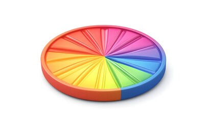 Obraz premium Colorful circular chart, rainbow segments, data visualization.
