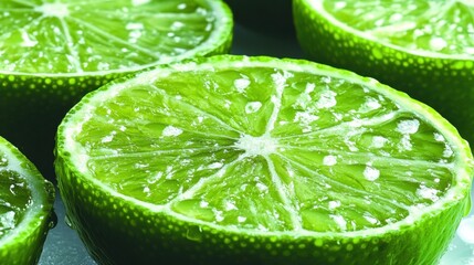 Juicy Lime Slices with Water Droplets