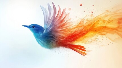 Obraz premium Abstract Colorful Bird in Flight