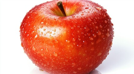 Red Apple with Water Droplets