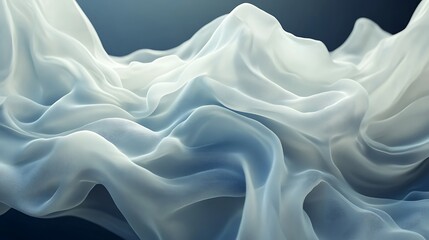 Obraz premium Flowing light blue fabric, elegant drape, dark background, abstract design, website banner.