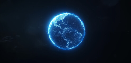 Fototapeta premium 3D holographic image of the earth 