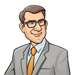 businessman with glasses cartoon