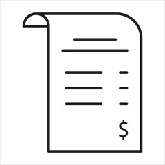 Bill icon outline vector
