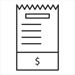 Bill icon outline vector