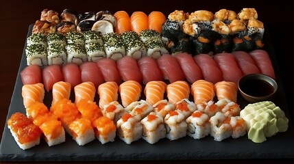 Assorted Sushi Platter A Delicious Japanese Meal
