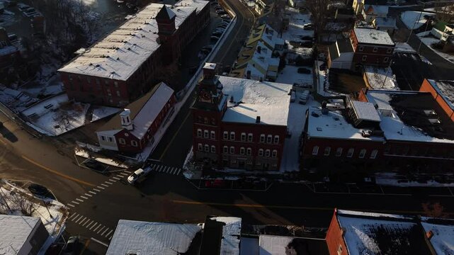 New Hampshire Allenstown panoramic view from top during December Season 