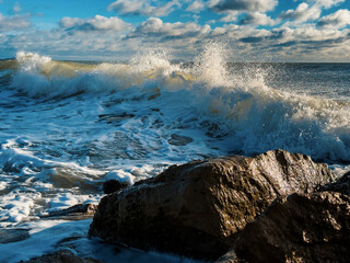 Waves crashing on Bournemouth Beach (Bournemouth, Branksome)