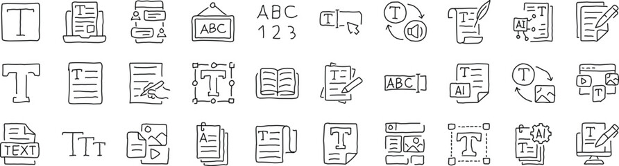 icon set illustration handwriting abstract business sign