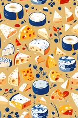Cheese backgroung pattern cheese vector design