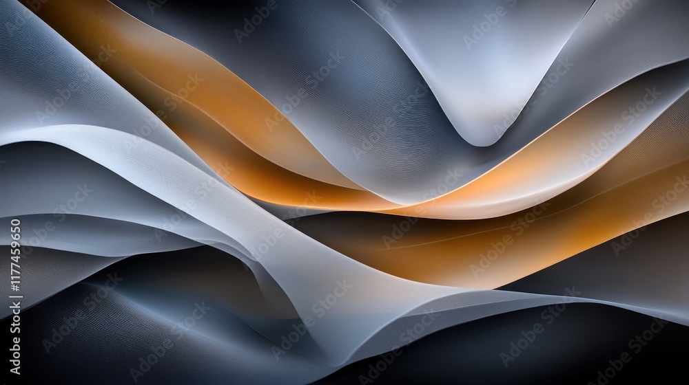 Poster abstract waves of color and light create a dynamic visual effect.