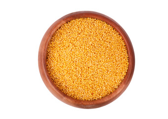 bowl of millet on white background
