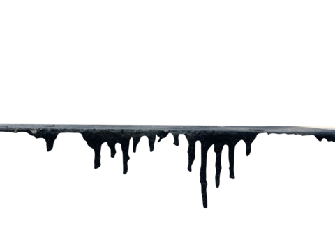 Black paint drops isolated element