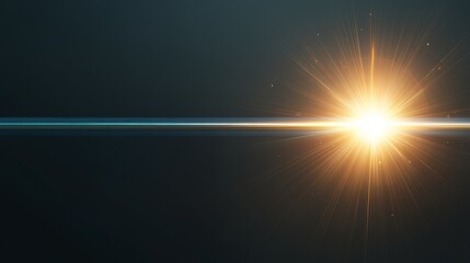 Obraz premium Lens Flare Abstract Art: Luminous Central Glow on Black Background, Photorealistic Elegance