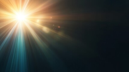 Chromatic Aberration: Radiant Light with Vibrant Blue, Green, and Red Colors on Black Background - Photorealistic Glow