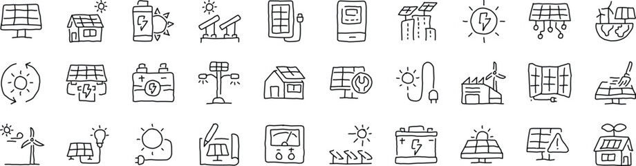 icon set illustration handwriting concept business art