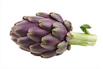Obraz premium Fresh Purple Artichoke Isolated on White Background for Culinary and Health Use