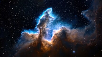 Obraz premium A beautiful, colorful cloud in the sky with many stars