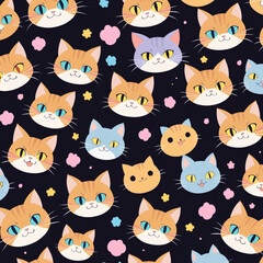 seamless pattern with cats