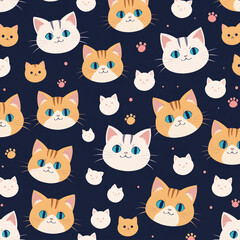 seamless background with cats