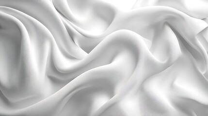 Fototapeta premium Draped white fabric, soft folds, elegant texture, background, design.