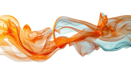 Abstract Orange and White Swirling Smoke Design