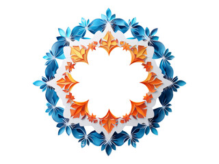 Fototapeta premium Colorful Decorative Ornaments for Al-Fitr Celebration on White Background