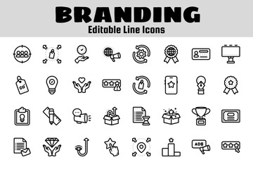 Branding outline icon set