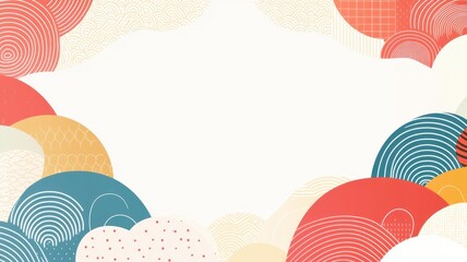 Colorful abstract clouds with a blank center for text or images.