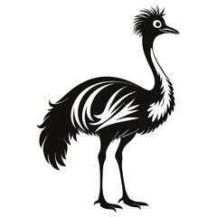 Obraz premium Emu Australia silhouette,vector printable design