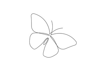 Continuous line drawing of beautiful butterfly outline vector Illustration