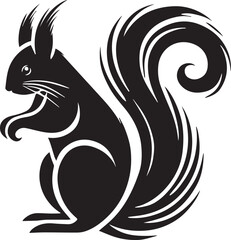 running squirrel silhouette vector