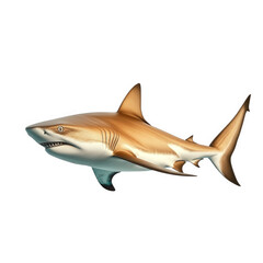 Obraz premium a realistic illustration of a shark. showcasing its streamlined body. prominent dorsal fin. and sharp teeth. set against a plain background the design emphasizes the shark's natural features and aquat