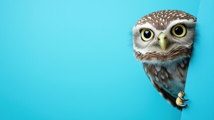 Fototapeta premium A playful owl showing curiosity and charm
